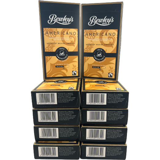 Bewleys Americano Coffee Capsules 100 Pods! (10x10) SEE DATES 