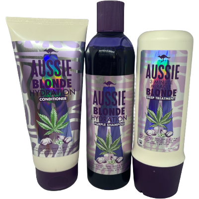 Aussie Blonde Shampoo, Conditioner, Deep Treatment Hydration Set 