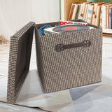 JYSK Storage Box Brown & Beige Rattan Style Foldable H 30cm x W 32cm x L 32cm x 1 