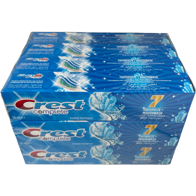 Crest Toothpaste + Mouthwash (2 In 1) Pack Of 12 Fresh Mint 50ml SEE DATES