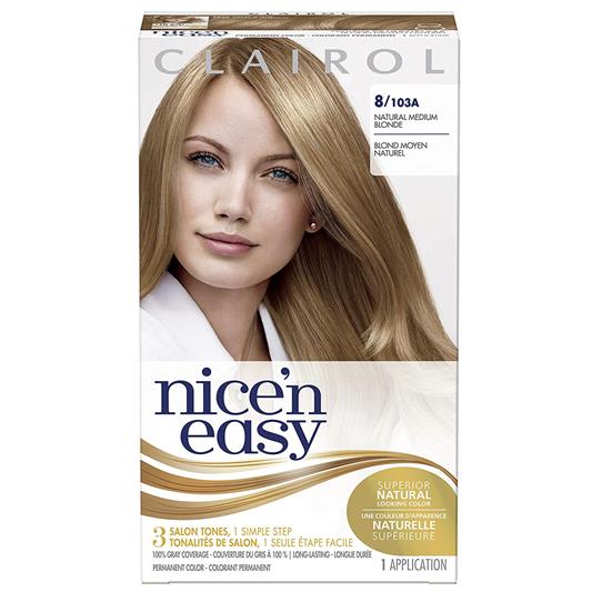 Clairol Nice n Easy 8 Natural Medium Blonde Permanent Colour Hair Dye Ladies