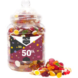 Happy 50th Birthday Sweet Gift Jar Jelly Mix Sweets Medium or Large Mr Beez