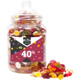 Happy 40th Birthday Sweet Gift Jar Jelly Mix Sweets Medium or Large Mr Beez