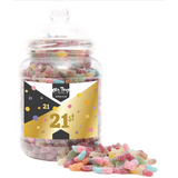 Happy 21st Birthday Sweet Gift Jar Fizzy Sweets Tangy Mix Medium or Large Mr Beez