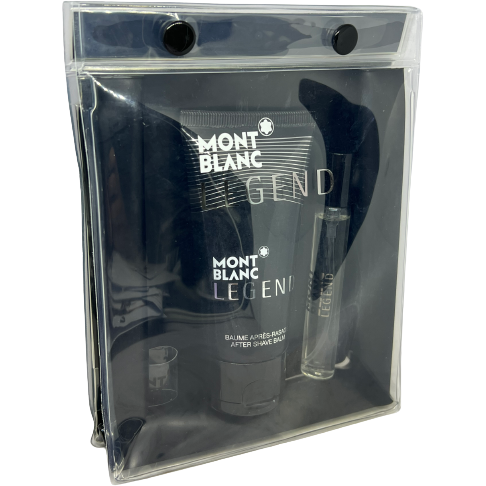 Mont Blanc Legend Pour Homme Eau De Toilette, After Shave Balm, Pouch Gift Set