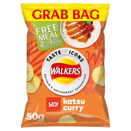 Walkers YO! Katsu Curry Crisps 32 x 50g Grab Bags