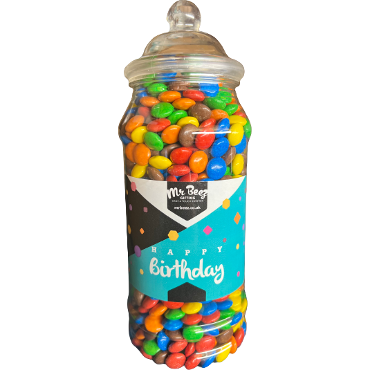 M&Ms Milk Chocolate Happy Birthday Novelty Jar Medium 850gm