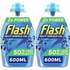 Flash Multi Surface Cleaning Gel, Cotton Fresh, 600ml x 2