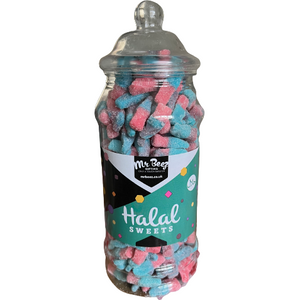 Halal Fizzy Blue Sweet Bottles Novelty Gift Jar Medium or Large Tub Mr Beez